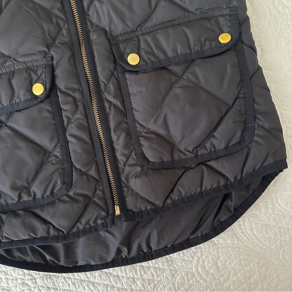 J.Crew Black Excursion Quilted Puffer Down Vest Women's XXS